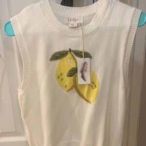 Jessica Simpson White Lemon Print Sweater